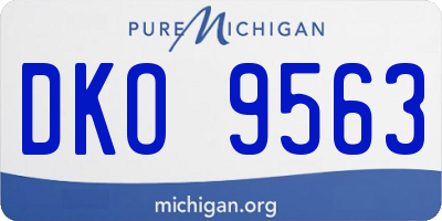 MI license plate DKO9563