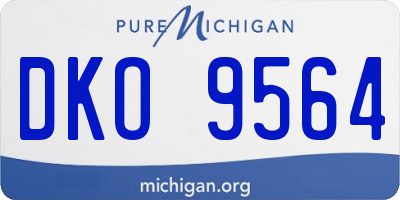 MI license plate DKO9564