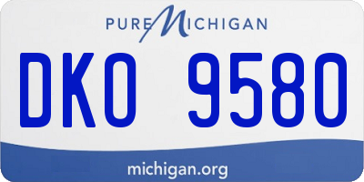 MI license plate DKO9580