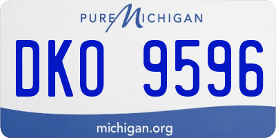 MI license plate DKO9596