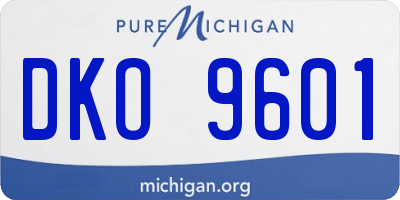 MI license plate DKO9601