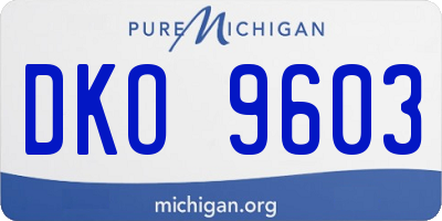 MI license plate DKO9603