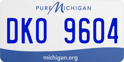 MI license plate DKO9604