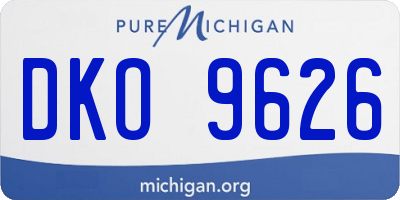 MI license plate DKO9626