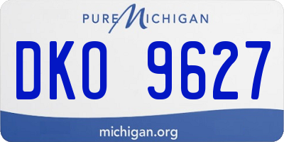 MI license plate DKO9627