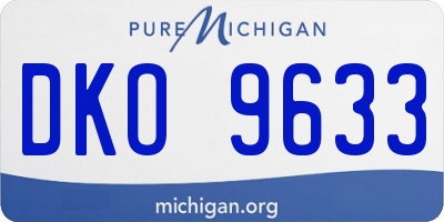 MI license plate DKO9633