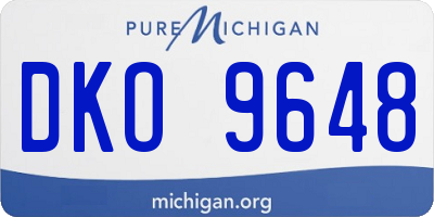 MI license plate DKO9648