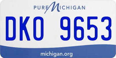 MI license plate DKO9653