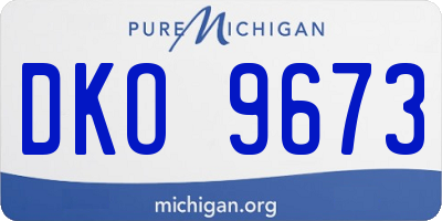 MI license plate DKO9673