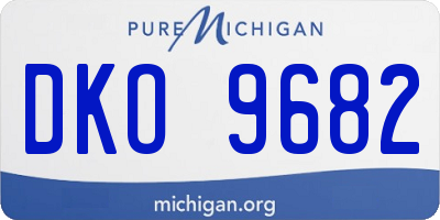 MI license plate DKO9682