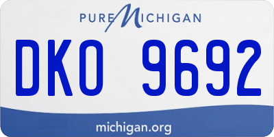 MI license plate DKO9692