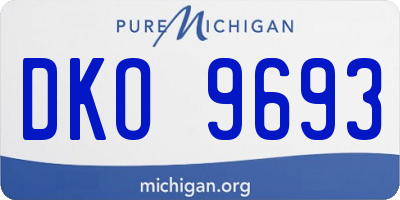 MI license plate DKO9693