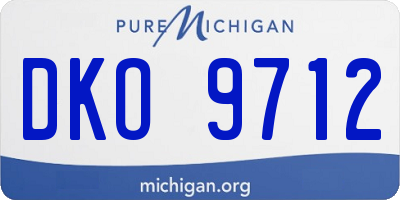 MI license plate DKO9712