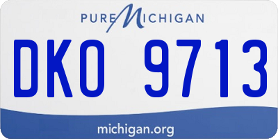 MI license plate DKO9713