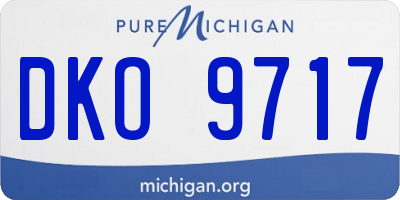 MI license plate DKO9717