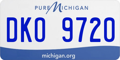 MI license plate DKO9720