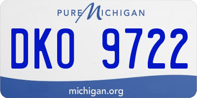 MI license plate DKO9722