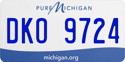 MI license plate DKO9724