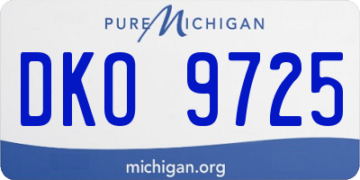 MI license plate DKO9725