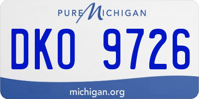 MI license plate DKO9726