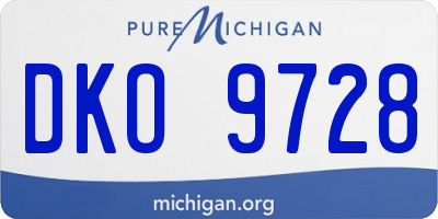 MI license plate DKO9728