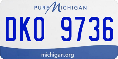 MI license plate DKO9736