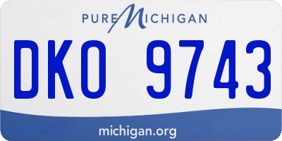 MI license plate DKO9743