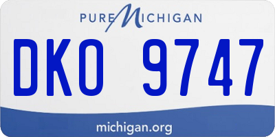 MI license plate DKO9747