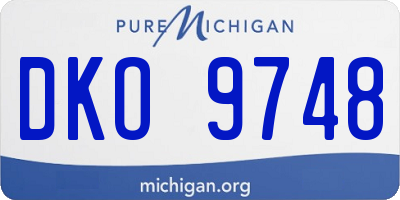 MI license plate DKO9748
