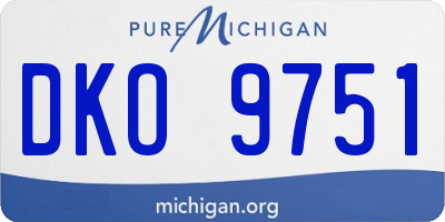 MI license plate DKO9751