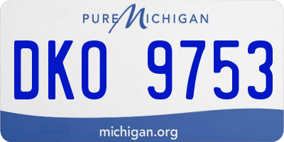 MI license plate DKO9753