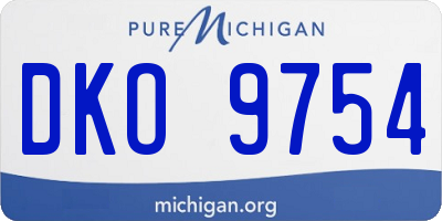 MI license plate DKO9754