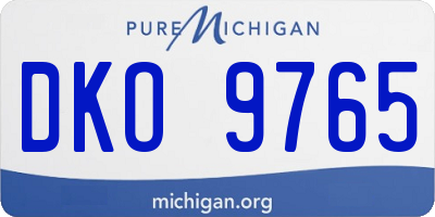 MI license plate DKO9765