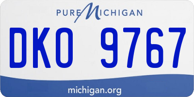 MI license plate DKO9767