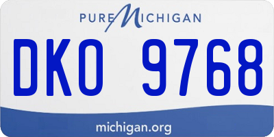 MI license plate DKO9768