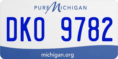 MI license plate DKO9782