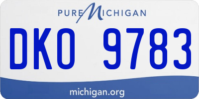 MI license plate DKO9783