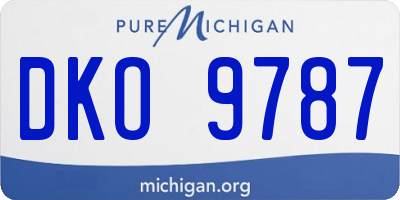 MI license plate DKO9787