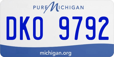 MI license plate DKO9792