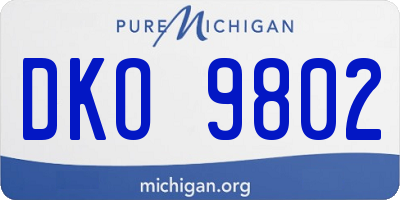 MI license plate DKO9802