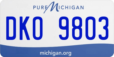 MI license plate DKO9803