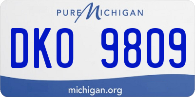 MI license plate DKO9809