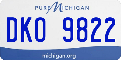MI license plate DKO9822