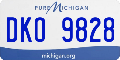 MI license plate DKO9828