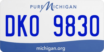 MI license plate DKO9830