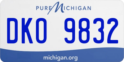 MI license plate DKO9832