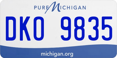 MI license plate DKO9835