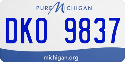 MI license plate DKO9837
