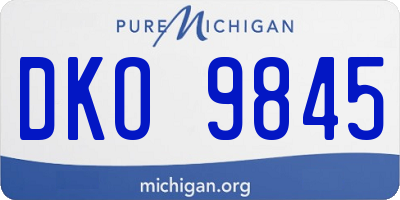 MI license plate DKO9845