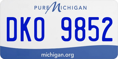 MI license plate DKO9852